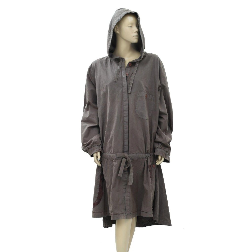 Ewa I Walla Lagenlook Coatigan Jacket Hoodie Dress Peasant Vintage S Nwd